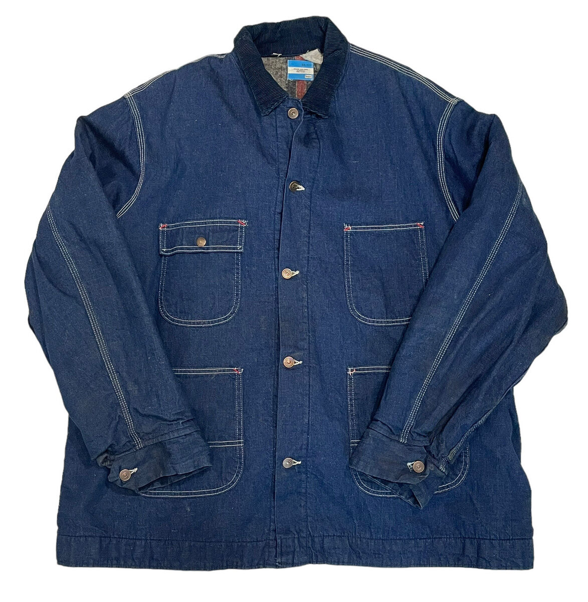70's Vintage Sears Denim Work Coat Plus Size 2X Blanket 70's Vintage Sears Denim Work Coat Plus Size 2X Blanket