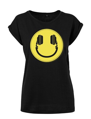''Headset Smile'' Damen Shirt Print Aufdruck Gamer Musik Lustig Hobby Geschenk