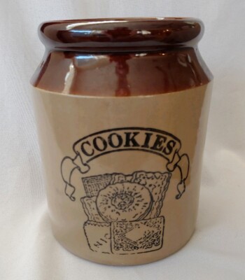 VTG PEARSONS BROWN CROCK COOKIE JAR MADE IN ENGLAND
