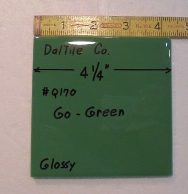 1 pc.  Go Dark Green: 4-1/4'' Glossy Ceramic Tile by Daltile, Best-Quality, NEW