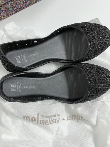 New In Box Mini Melissa Campana Glitter Shoes Girls Size 2 - Picture 1 of 3