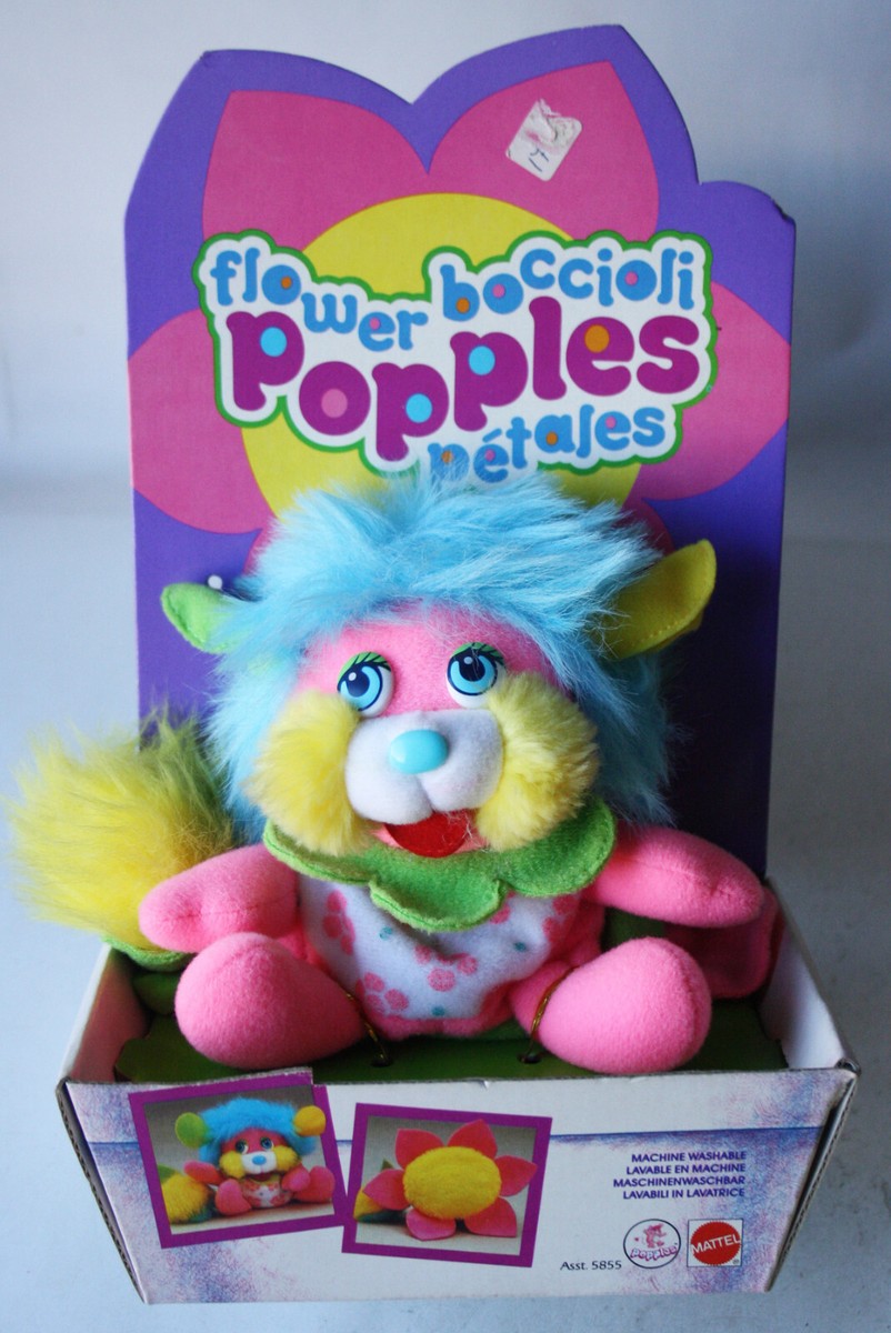RARE VINTAGE 1987 FLOWER POPPLES PLUSH TOY MATTEL 5855 NEW NOS