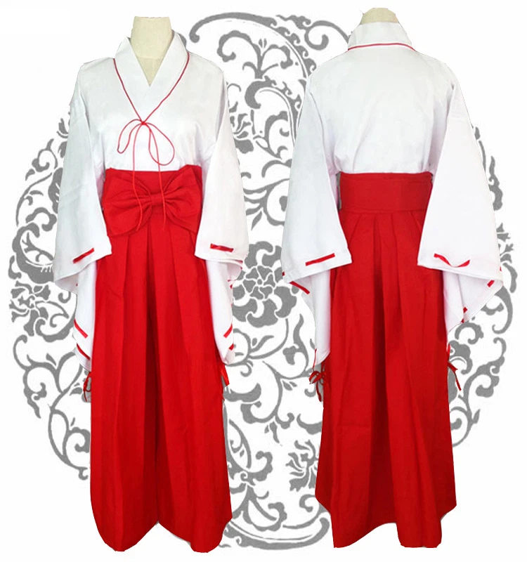 Inuyasha Shrine Maid Kikyo Miko Kimono Costume For Japan Anime Halloween Cosplay - Image 2 of 4
