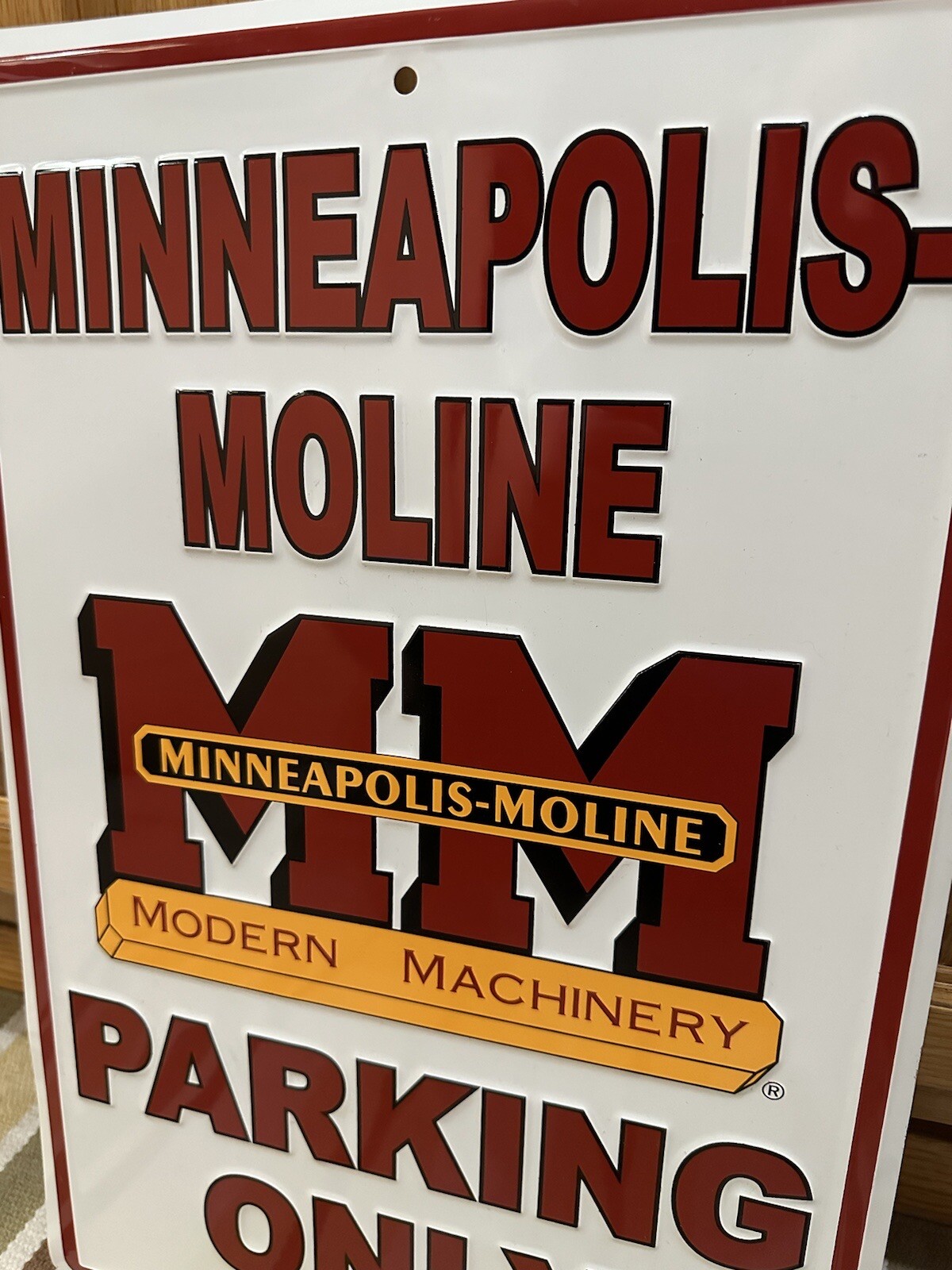 Minneapolis-Moline Machinery Parking Only Sign Farm Vintage Style Wall Decor