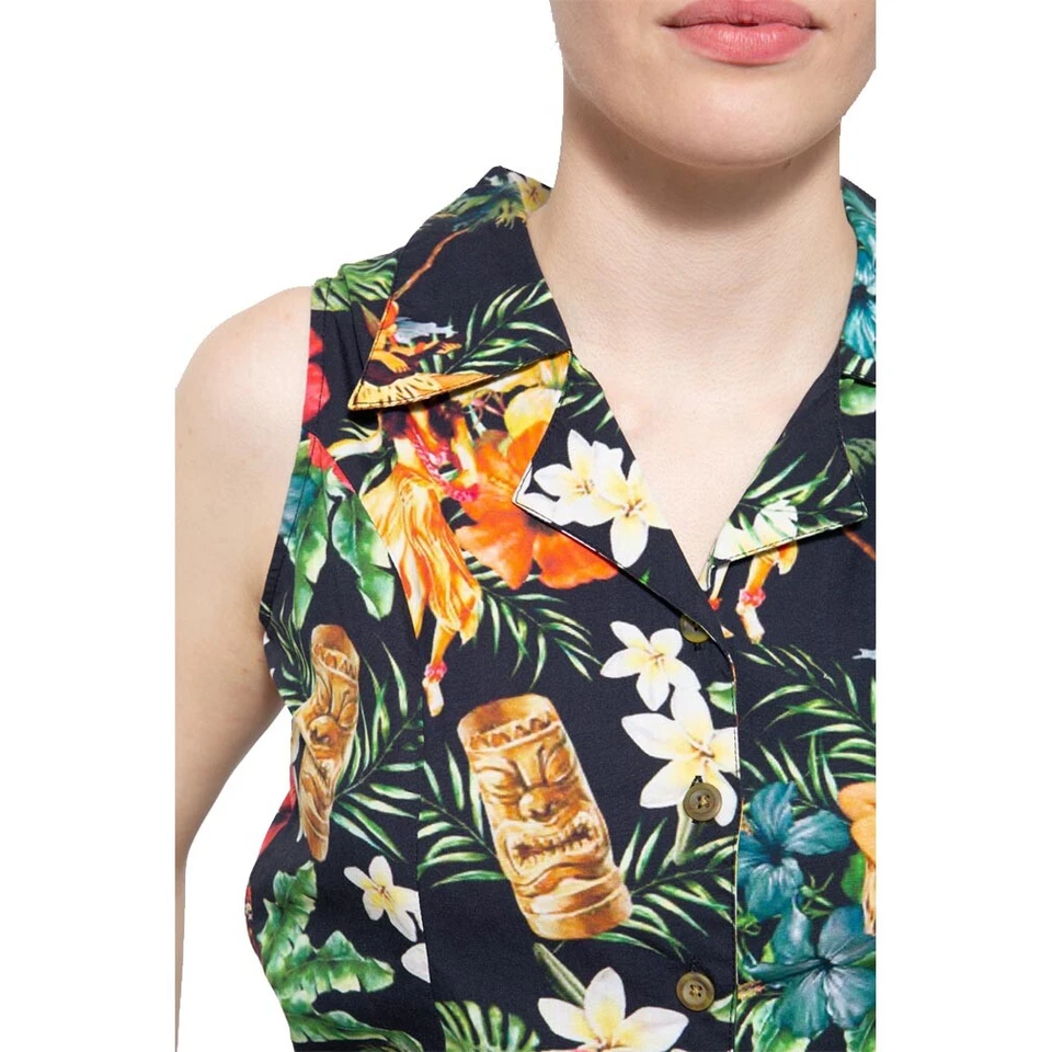 Queen Kerosin Rockabilly Vintage Playsuit Overall Jumpsuit Dancers Mambo Schwarz - Bild 3 von 4