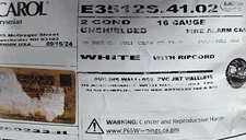 Carol E3512S 16/2C Solid Plenum Fire Alarm/Security Cable Wire FPLP White /100ft
