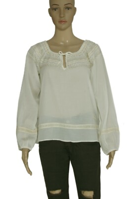 Anthropologie Odd Molly Remix Embroidered Lace Drawstring Blouse Top NWT XS 0
