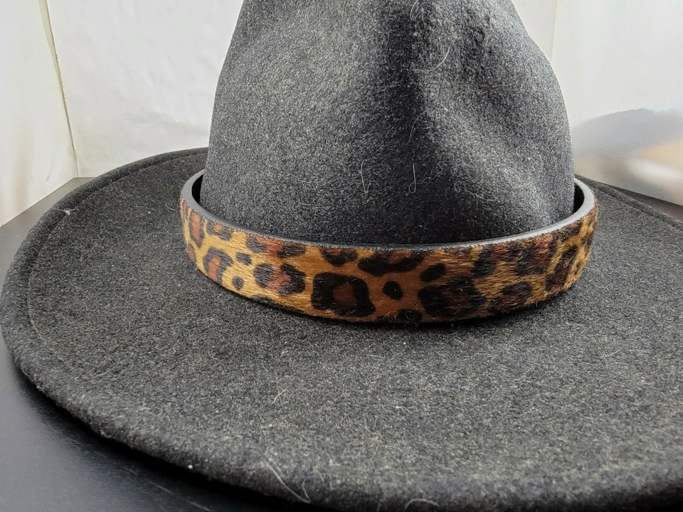 Banda de sombrero de piel de leopardo sintética ajustable hecha a mano NEWestern vaquero vaquero vaquera Foto 2 de 4