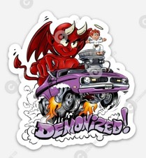 Muscle Car MAGNET - Ratfink Style American Made Car Show Rat Fink Demon Fans