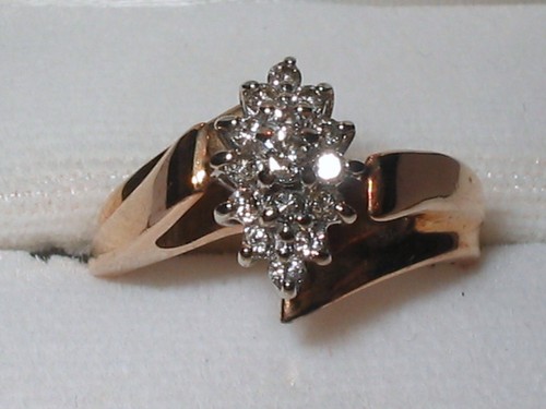 Vintage Cocktail Dinner 0,30 cttw Diamant Ring 10K Gold S7,25 - Bild 2 von 4