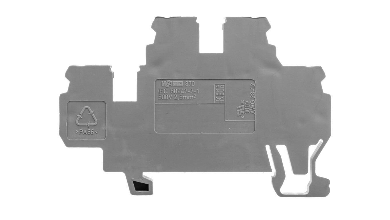 Double-deck connector L / N 2.5mm gray 870-503 /T2UK