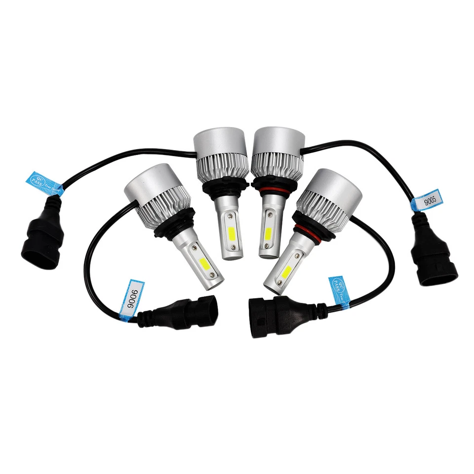 4pc LED Conversion Bulb Kit for Freightliner Columbia Headlights Lamp Low + High - Image 3 of 4