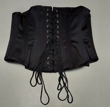 Underbust Corset Lace-Up Back Dominatrix Black L NWT