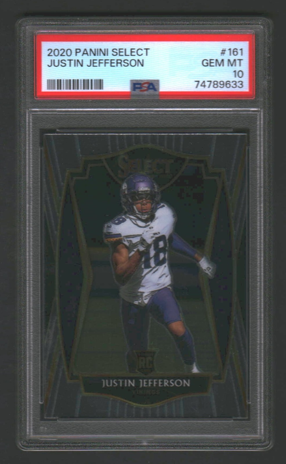 JUSTIN JEFFERSON JJ 2020 SELECT #161 PREMIER LEVEL LVL RC ROOKIE PSA 10 GEM MINT