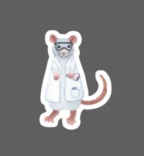 Lab Rat Sticker Experiment Waterproof Science Lab Coat Gift NEW