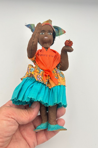 Vintage Carribean Island Hand Made Traditional Dress Cloth 9" Doll - Picture 5 of 13