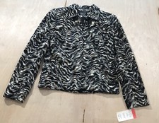 Giancarlo Ferrari Tiger Animal Print Zip Up Jacket Size 8 Nwt