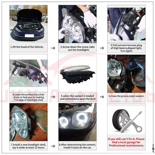Faro lateral izquierdo para Chevrolet Trax 2014-2016 p marco de lente transparente + pegamento de sello - Imagen 9 de 11