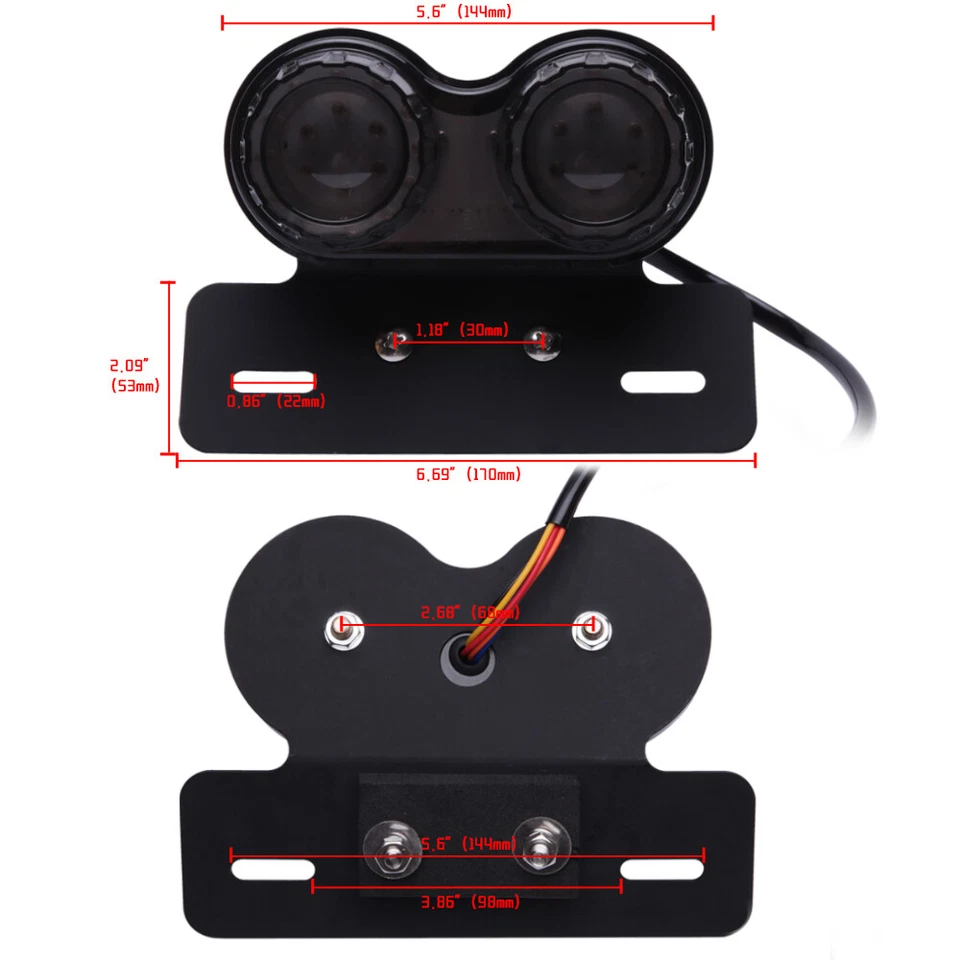 Luces traseras LED de motocicleta señales de giro licencia para Suzuki GS450E GS500E GS700E Foto 3 de 4