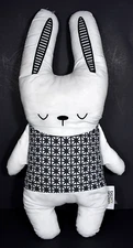 Contemporary Rabbit Pillow Decor - Geometric Pattern Black/White - BIZZI GROWIN