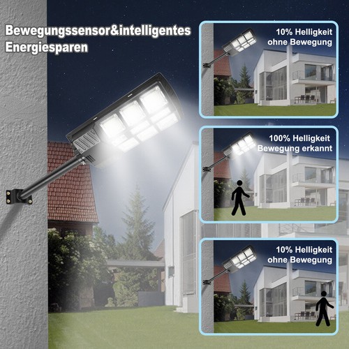 LED Solar Straßenlampe Lichtmast Bewegung Leuchte 300W/400W Straßenlampe - Bild 6 von 10