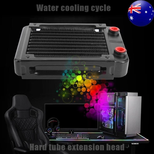 120mm Water Cooling Radiator G1/4 Thread PC Cooler Heatsink 10 Pipe