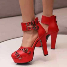 Women's Summer High Heels Sandals Platform Ankle Strap Pumps Wedding Dance Shoes