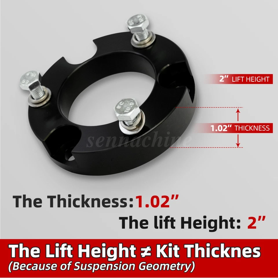 2" Front Lift Kit Leveling Kit for 2003-2023 Toyota Tacoma 4Runner FJ Cruiser - Imagem 3 de 4