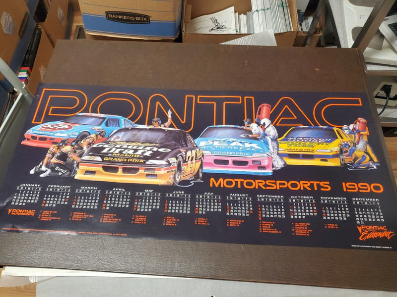Pontiac Motorsports 1990 Calendar Poster