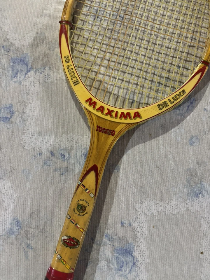 RACCHETTA LEGNO MAXIMA TORNEO DE LUXE - OTTIME CONDIZIONI - MANICO ORIGINALE - Immagine 2 di 3