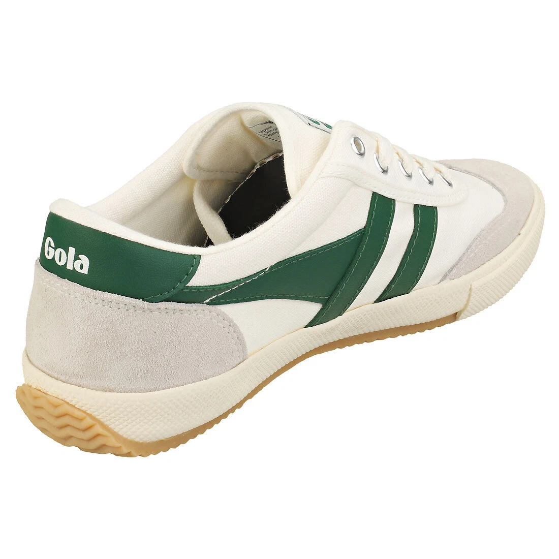 Gola Badminton Womens Off White Green Casual Trainers 3 UK