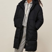 Whistles Hooded Puffer Jacket In Black Size S