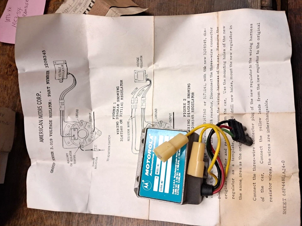 1966-68 AMC AMX Rambler Motorola Voltage Regulator R2-1 3208345 NOS - Изображение 2 из 4