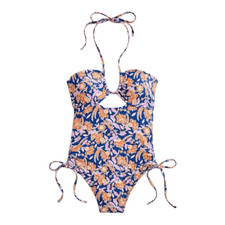 J Crew Swimsuit Size 24 Halter cutout one-piece in painted block print