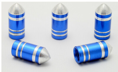 5x cartridge valve caps ammunition aluminium valve cap bicycle car color: blue long