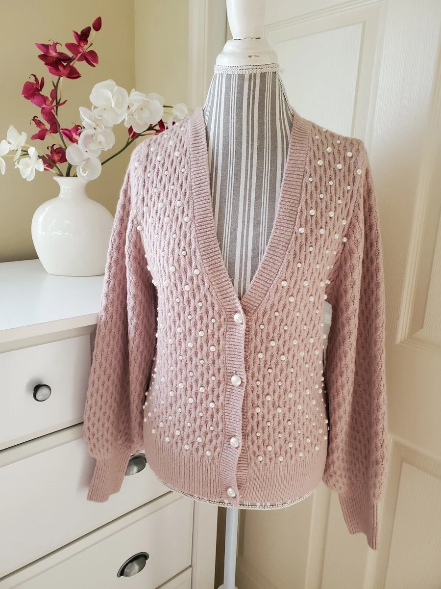 Pearl embellished cardigan sale