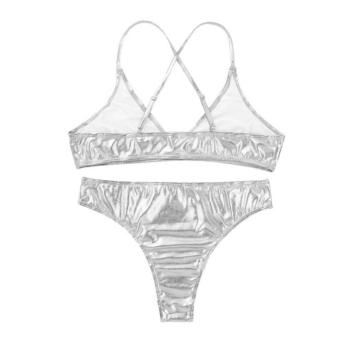 YiZYiF Women Shiny Metallic Bikini Bra Briefs Set Brazilian Swimwear Beachwear - Picture 32 of 232