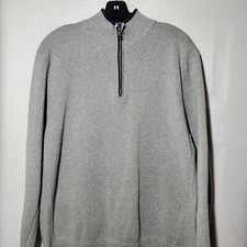 Eddie Bauer Sweatshirt 1/4 Zip Sweater Men  s XL Grey Long Sleeve Pullover