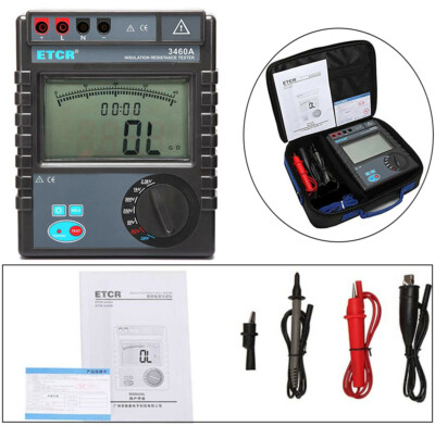 Insulation Resistance Tester Megohm Meter AC/DC Voltage Tester with LCD Display