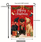 Christmas Garden Flag-Triple Dog Design, Quality Linen Blend Flag, Double-Sided
