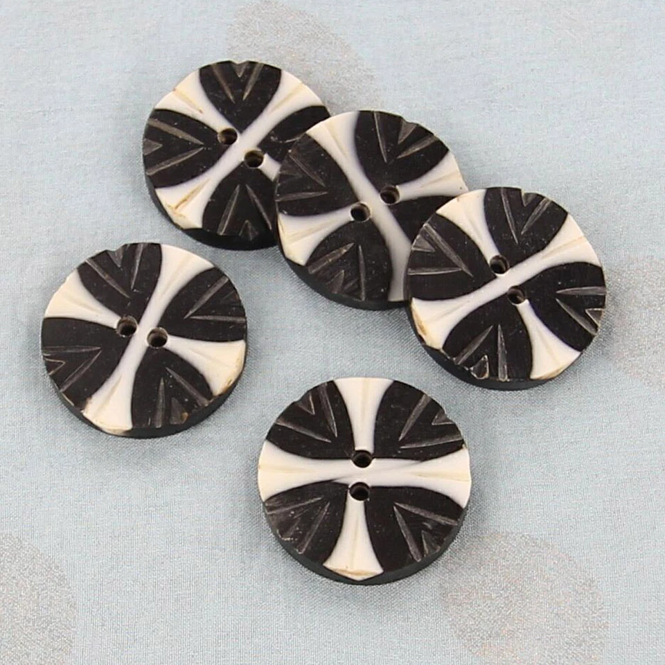 5 Pieces Real Horn Buttons Set, Blazers Suits Coats Natural Horn Blazer Buttons - Image 4 of 4