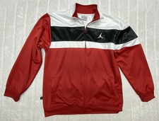 Jordan Jacket Teens Medium 12-14 Red Black White Full Zip Retro Jumpman Logo