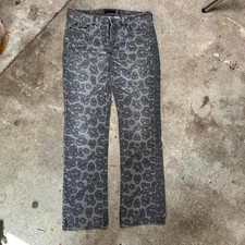 cavalli grey leopard print jeans with a perfect straight leg fit Size 32