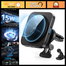 15W MagSafe Car Mount Charger for iPhone 17-12, Samsung Galaxy S26 - Fast Wirele