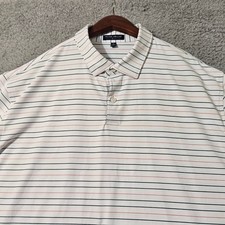 Peter Millar Polo Shirt Mens Size XL Performance Crown Crafted White Blue Pink