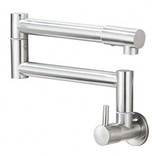 Pot Filler Faucet Brushed Nickel Commercial Wall Mount Kitchen Stove Faucet