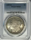 1885 O MORGAN DOLLAR PCGS MS 65 / NICE TONER