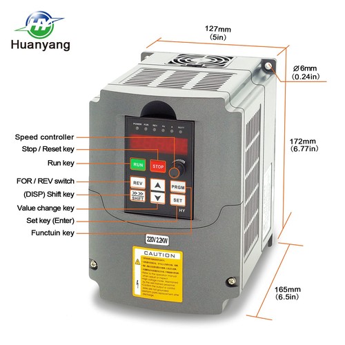 Huanyang VFD, ein- bis dreiphasig, Frequenzumrichter, 2,2 kW 3 PS 220 V Eingang... - Bild 2 von 7