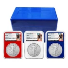 3pc Set - 2026 $1 1-oz American Silver Eagle NGC MS70 Black Label Red White Blue