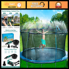 Trampoline Sprinkler for Kids - 39ft Outdoor Water Toy for Backyard Fun